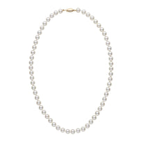 6.5-7.0 mm 18 Inch AA+ White Akoya Pearl Necklace White Gold