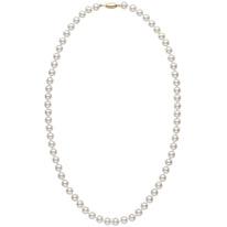 Products 6.5-7.0 mm 22 Inch AA+ White Akoya Pearl Necklace White Gold