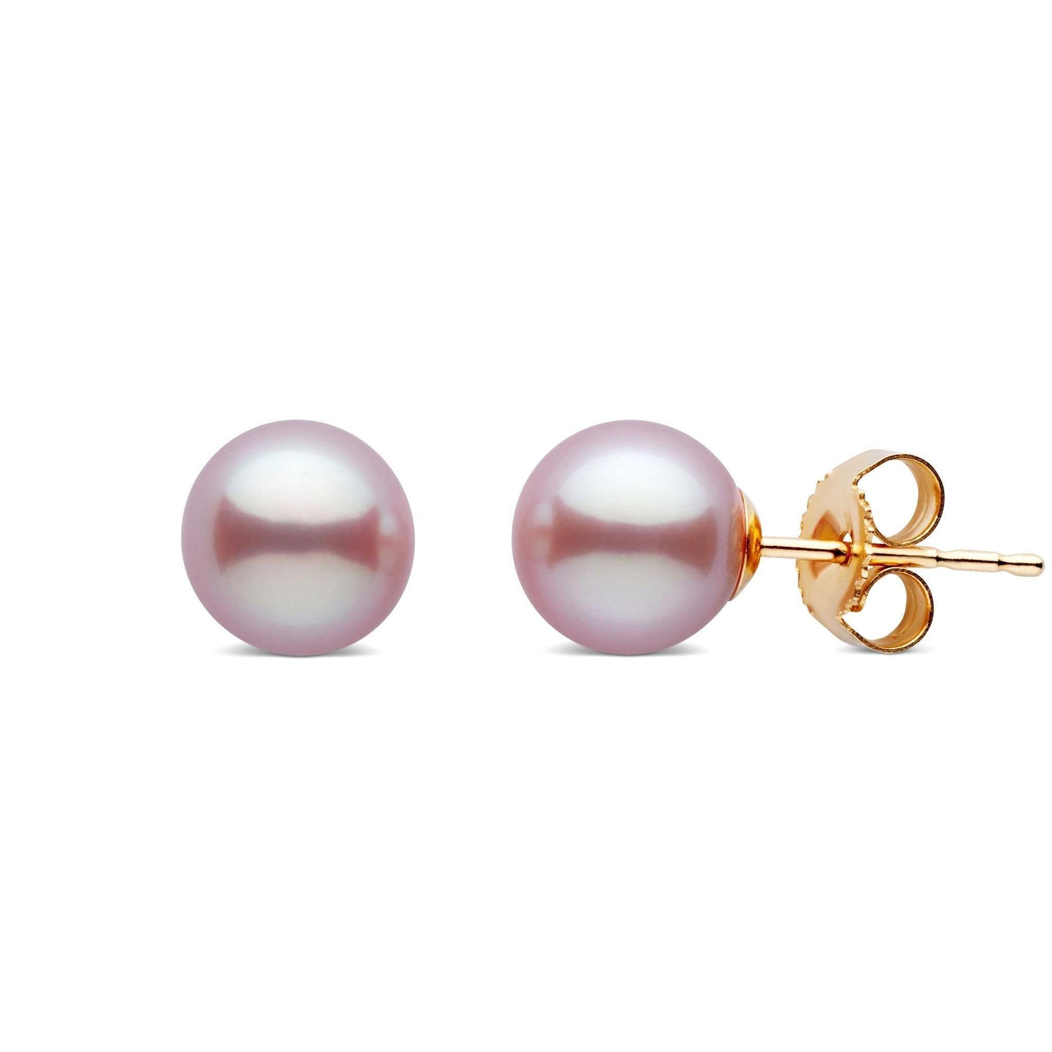 Tiara Collection Lavender Freshadama Pearl and Diamond Earrings