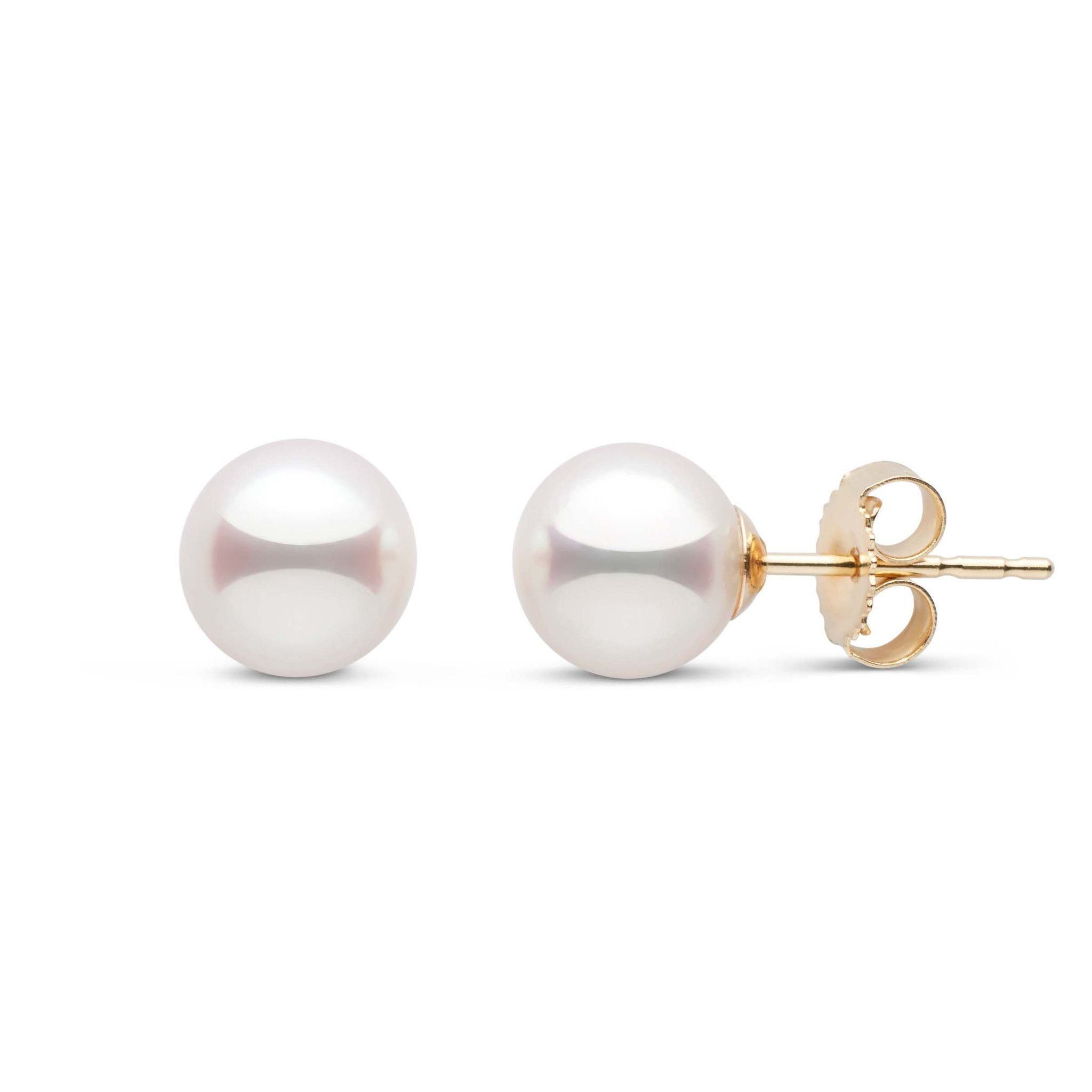 6.5-7.0 mm White Akoya AAA Pearl Stud Earrings