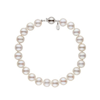 7.0-7.5 mm White Hanadama Akoya Pearl Bracelet yellow gold