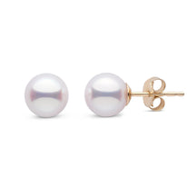 7.0-7.5 mm White Hanadama Pearl Stud Earrings