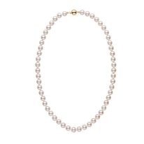 7.5-8.0 mm 18 inch AA+ White Akoya Pearl Necklace white gold