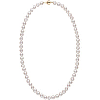 7.5-8.0 mm 22 inch AAA White Akoya Pearl Necklace white gold