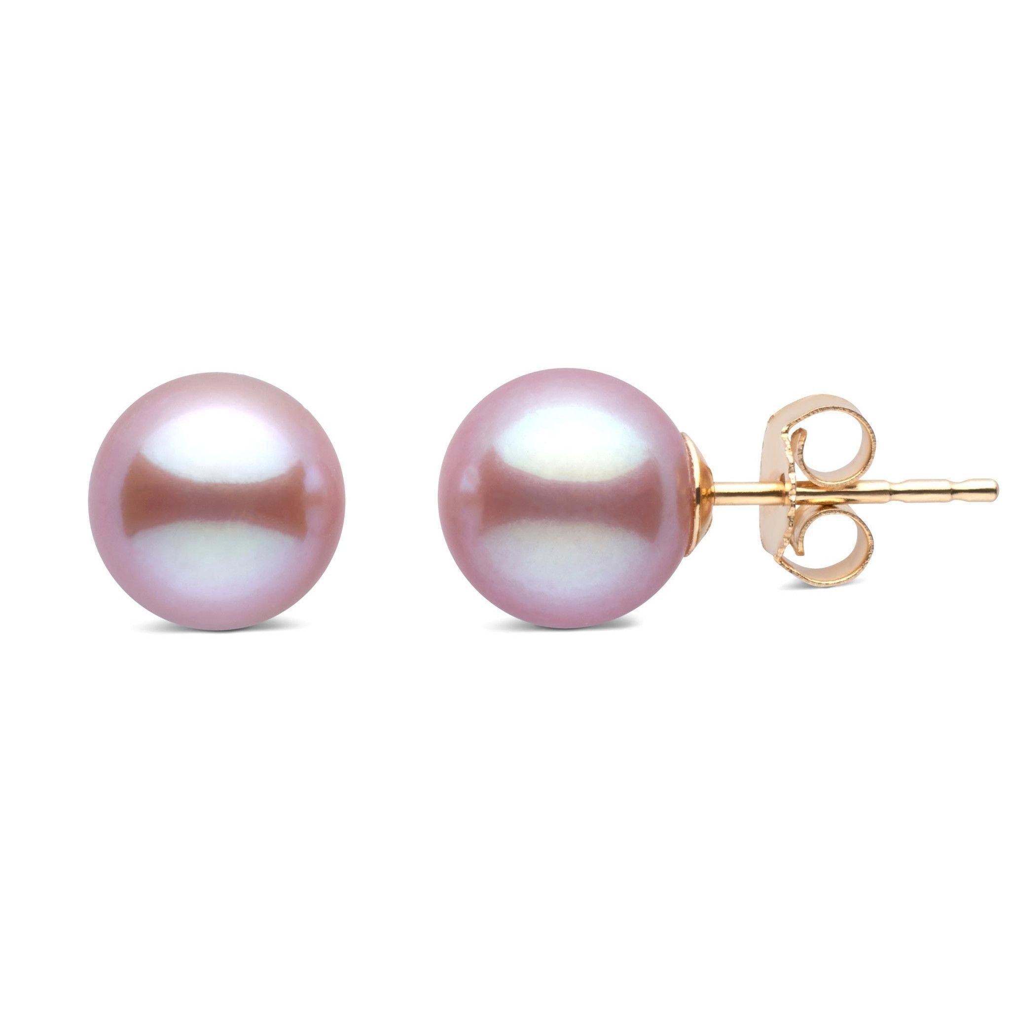 Tiara Collection Lavender Freshadama Pearl and Diamond Earrings