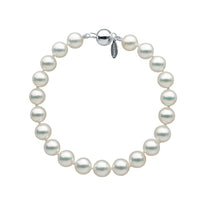7.5-8.0 mm Natural White Hanadama Akoya Pearl Bracelet yellow gold with Pearl Paradise tag