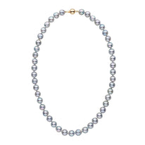 8.5-9.0 mm 18 Inch Silver-Blue Akoya Baroque Pearl Necklace white gold