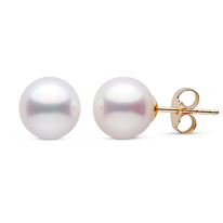 8.5-9.0 mm White Freshadama Freshwater Pearl Stud Earrings white gold