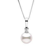 7.5-8.0 mm Akoya Pearl and Diamond Aspire Collection Pendant rose gold