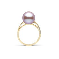 Pirouette Collection 10.0-11.0 mm Lavender Freshadama Pearl and Diamond Ring White Gold front