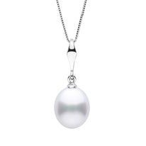 Essential Collection 9.0-10.0 mm White South Sea Drop Pearl Pendant Rose Gold