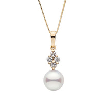 9.0-9.5 mm AAA Akoya Pearl and VS1-G quality Diamond Elegance Collection Pendant White gold