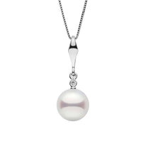 Essential Collection 7.5-8.0 mm Akoya Pearl Pendant with Diamond Accent yellow gold