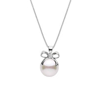 Perfect Gift Collection 8.5-9.0 mm Akoya Pearl and Diamond Pendant rose gold