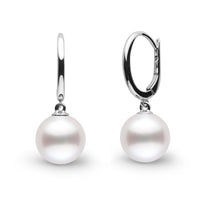 Solid Eternal Collection 9.0-10.0 mm White South Sea Pearl Earrings yg