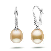 Allure Collection Drop Golden South Sea 9.0-10.0 mm Pearl & Diamond Dangle Earrings yg