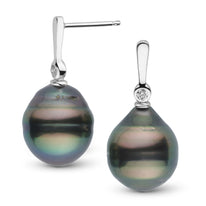 Aspire Collection 11.0-12.0 mm Baroque Tahitian Pearl & Diamond Earrings yg