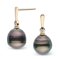 Aspire Collection 9.0-10.0 mm Baroque Tahitian Pearl & Diamond Earrings wg