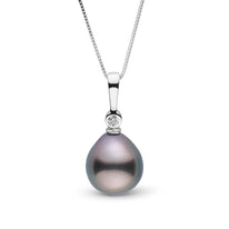 Aspire Collection 9.0-10.0 mm Drop Tahitian Pearl & Diamond Pendant yg