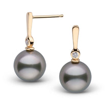 Aspire Collection 8.0-9.0 mm Tahitian Pearl and Diamond Earrings wg