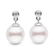 Brilliant Collection Akoya 8.5-9.0 mm Pearl & Diamond Earrings yellow gold