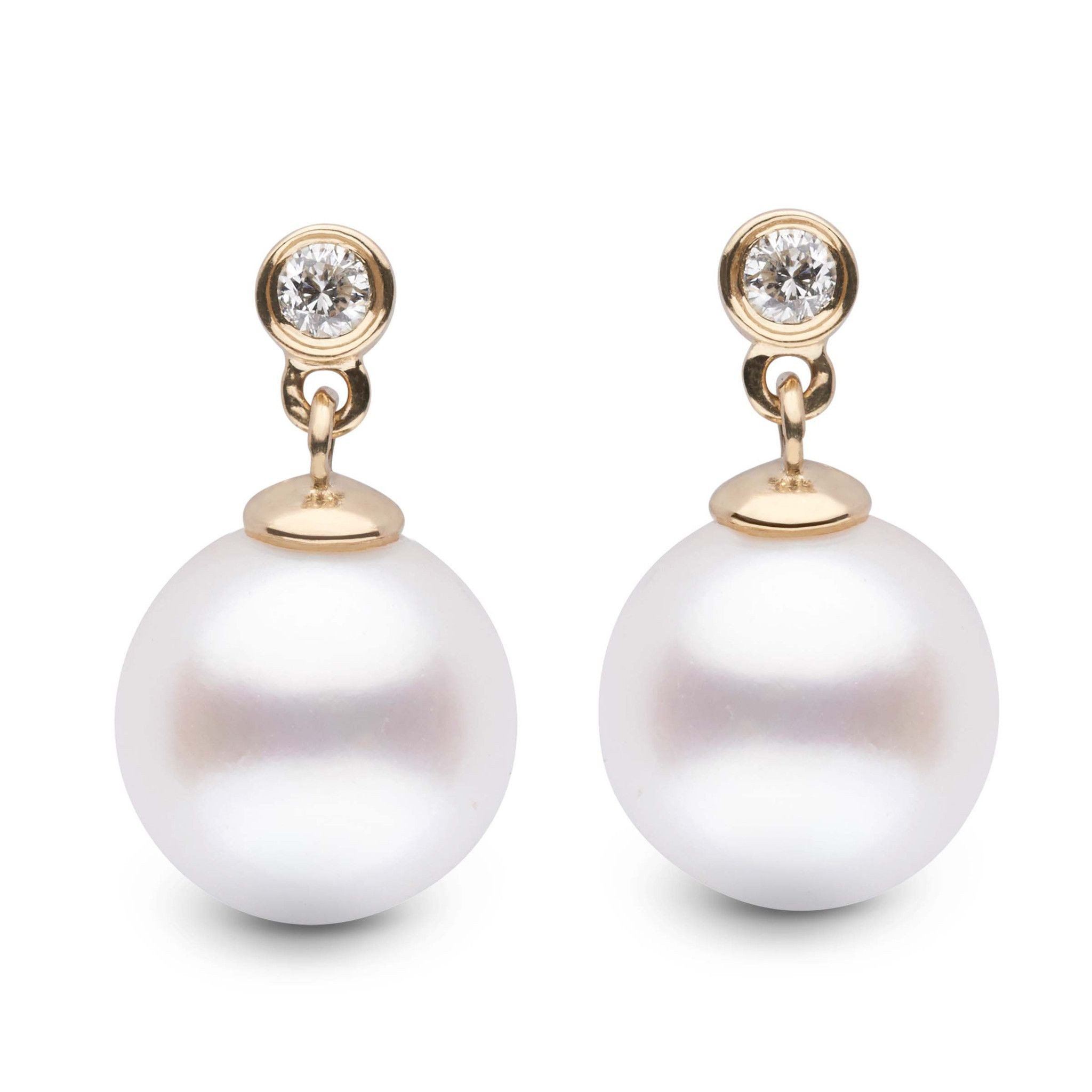 Brilliant Collection White Freshadama 9.0-10.0 mm Pearl & Diamond Earr