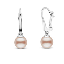 Classic Collection Pink to Peach Freshadama Freshwater 7.5-8.0 mm Pearl Dangle Earrings rose gold