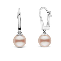 Classic Collection Pink to Peach Freshadama Freshwater 8.5-9.0 mm Pearl Dangle Earrings 14k rose gold
