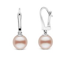 Classic Collection Pink to Peach Freshadama Freshwater 9.0-10.0 mm Pearl Dangle Earrings yellow gold