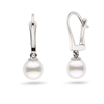 Classic Collection White Freshadama Freshwater 7.5-8.0 mm Pearl Dangle Earrings rose gold