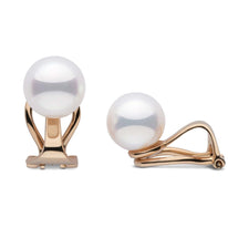 Clip-on Akoya 8.0-8.5 mm Pearl Earrings in white gold