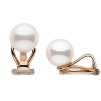 Freshadama freshwater 10.0-10.5 mm Clip-on Pearl Earrings for non-pierced ears in white gold