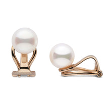 Freshadama freshwater 8.5-9.0 mm Clip-on Pearl Earrings for non-pierced ears in white gold