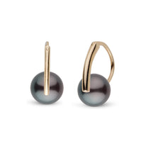 Deco Collection 9.0-10.0 mm Tahitian Pearl Earrings Yellow Gold model 1
