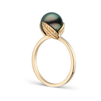 Leaf Collection Tahitian Pearl Ring White Gold on model