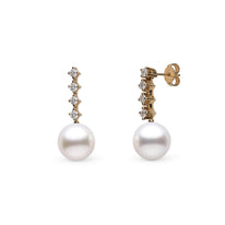 10.0-11.0 mm White South Sea Pearl and Diamond Luminary Earrings wg