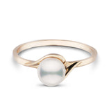 Petite Collection Akoya Pearl Ring yellow gold angle view