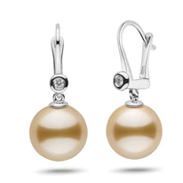 Romantic Collection Golden South Sea 12.0-13.0 mm Pearl & Diamond Dangle Earrings yg