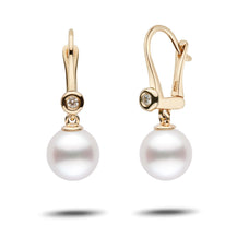 Romantic Collection White South Sea 9.0-10.0 mm Pearl & Diamond Dangle Earrings wg