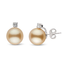 Starlight Collection 10.0-11.0 mm Golden South Sea Pearl & Diamond Stud Earrings yg