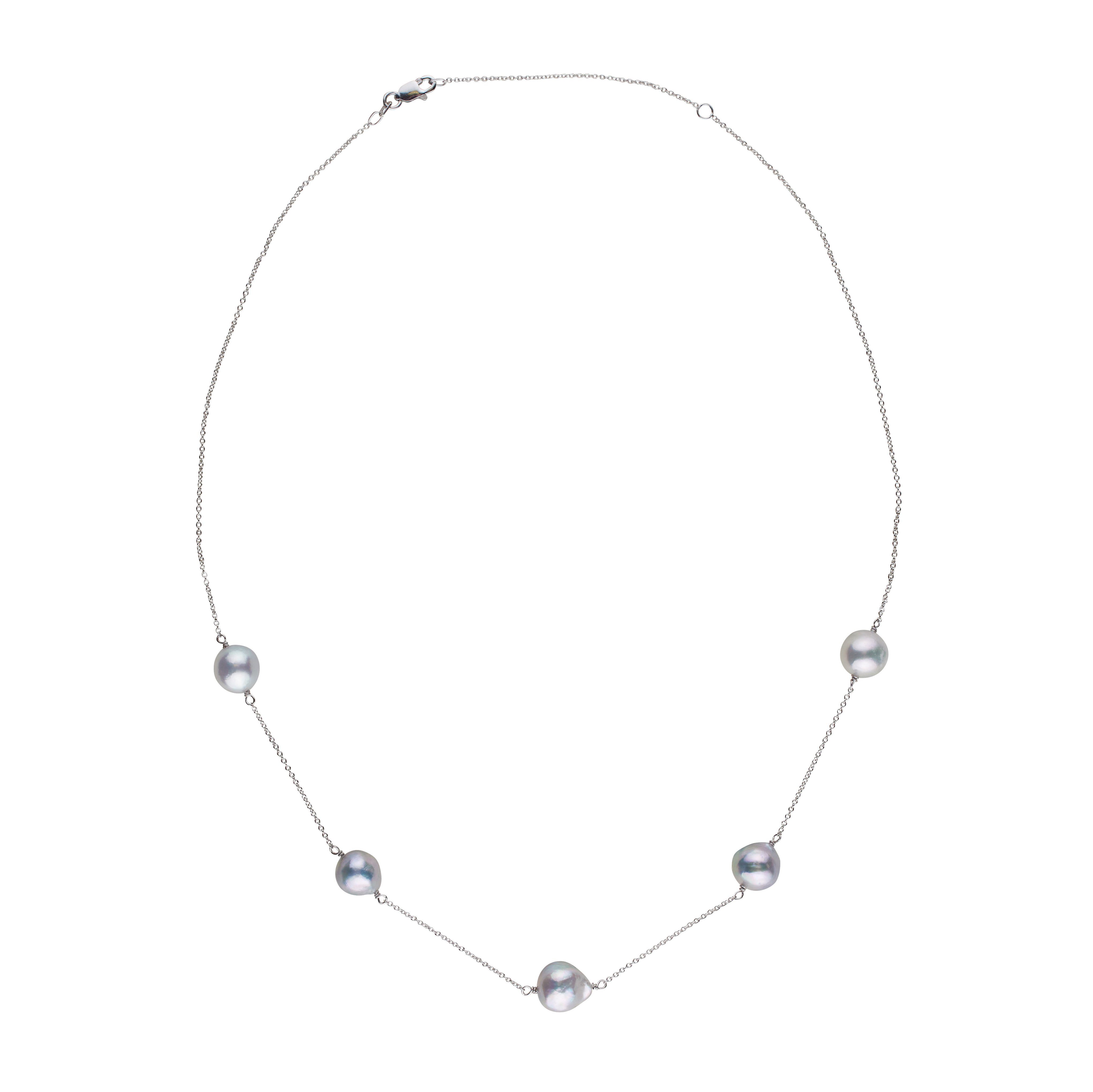Geologie iets expositie Terra Collection Silver Blue Akoya Pearl Necklace