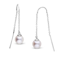 7.5-8.0 mm Freshadama Pearl Threader Earrings Yellow Gold