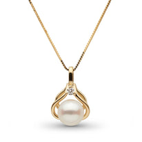 Tiara Collection Akoya Pearl and Diamond Pendant rose gold