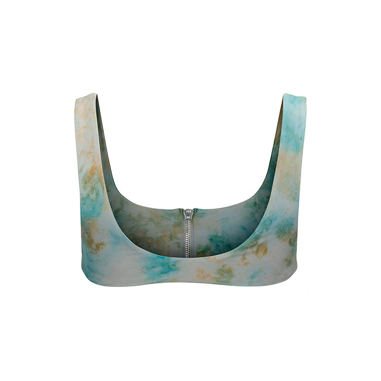 Tie Dye Bandit Zipper: The Zipper Bikini Top