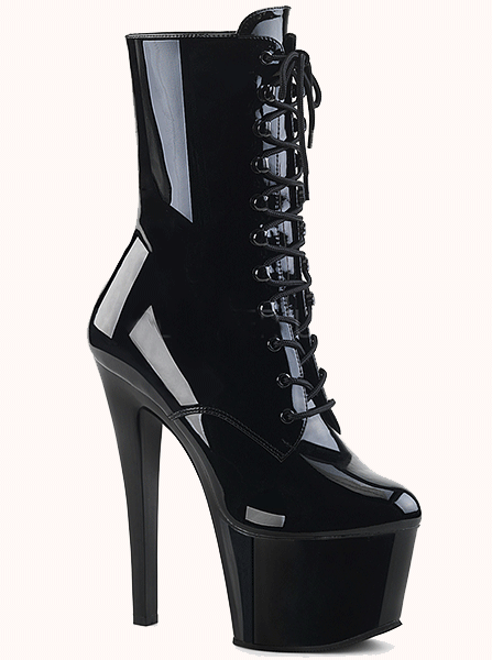 black pleaser boots