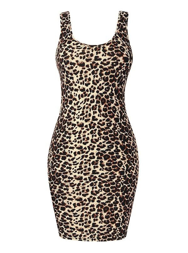 leopard pencil dress