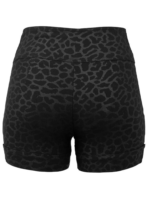 Women's High Waist Leopard Shorts by Double Trouble Apparel | Inked Shop