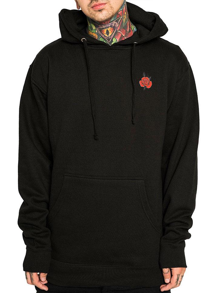 black rose hoodie mens