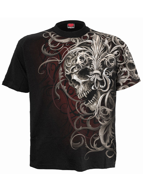 Men's Skull Shoulder Wrap Tee by Spiral USA (Black) | Inked Shop