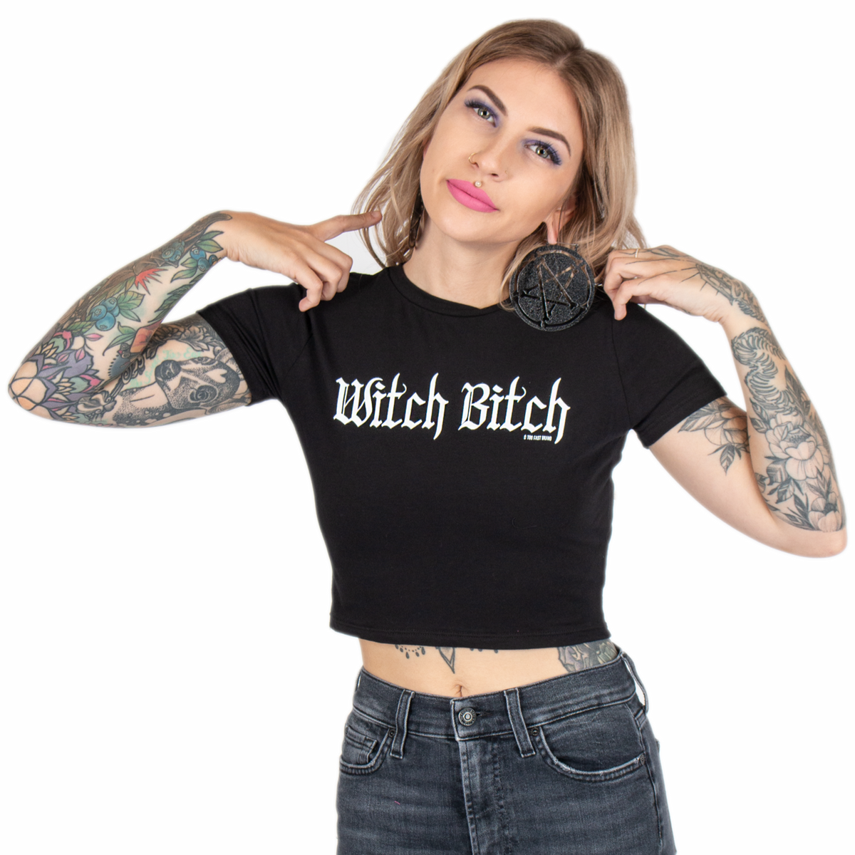 Women's Witch Bitch Crop Tee by Too Fast - Inked Shop